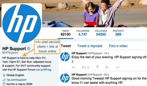 HP Support Twitter