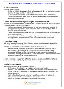 Inserzione assistente clienti digitale