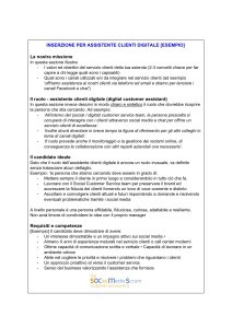 inserzione assistente clienti digitale