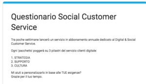 Questionario Social Customer Service
