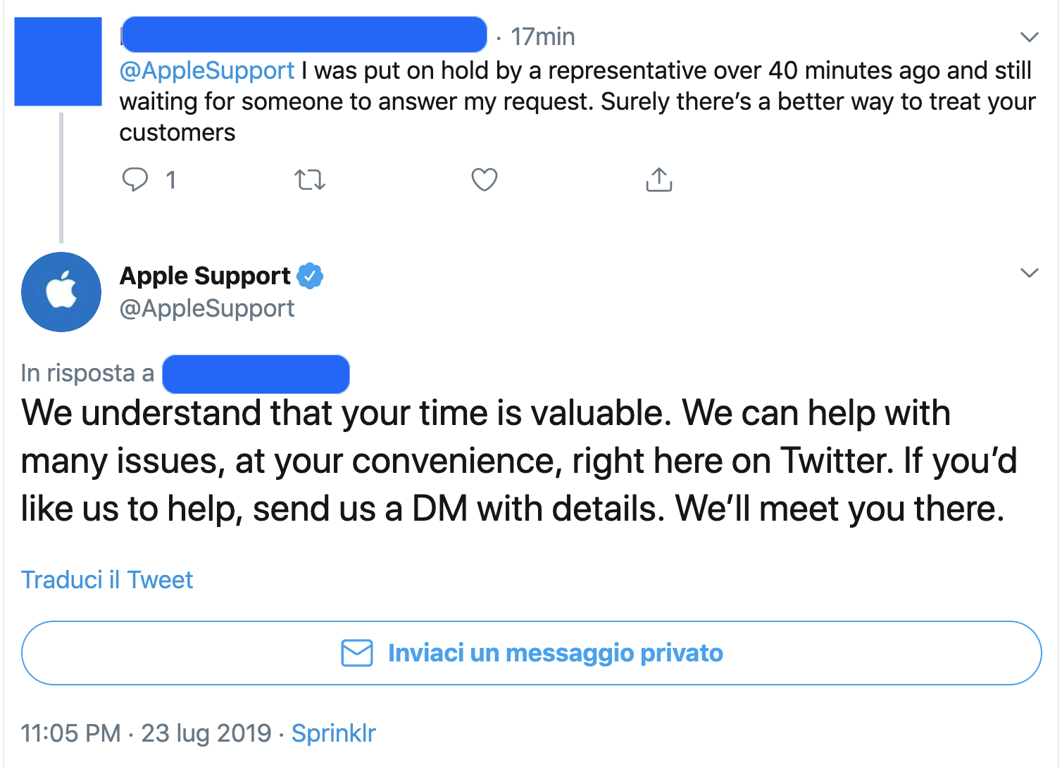 Social Customer Service Apple