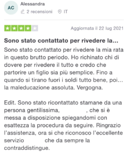 Recensione rettificata Trustpilot