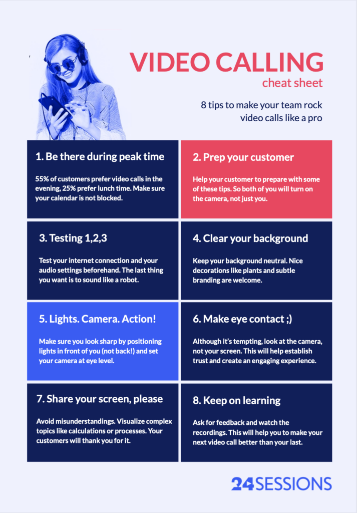 Cheat sheet video calling