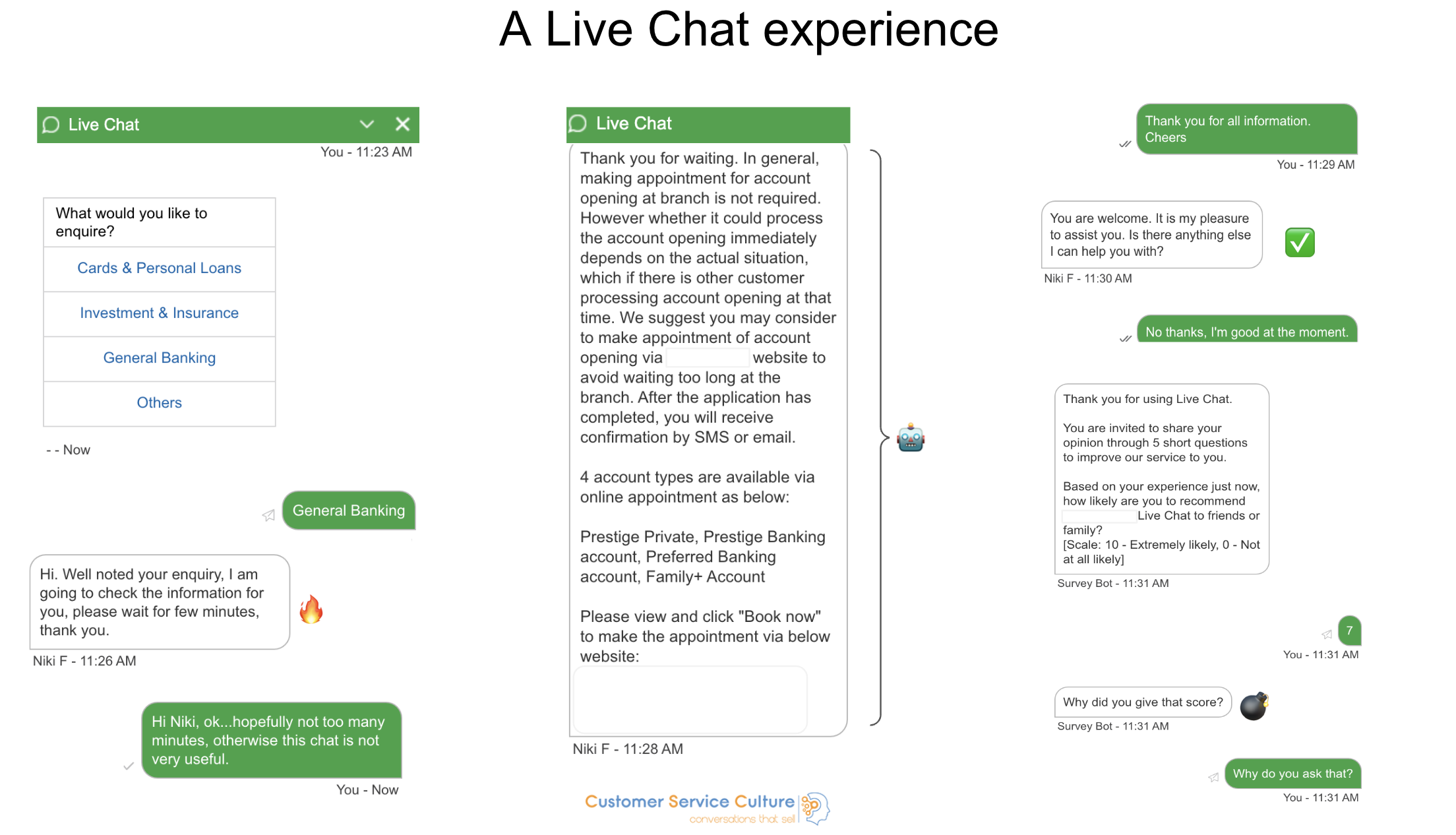 A live chat experience